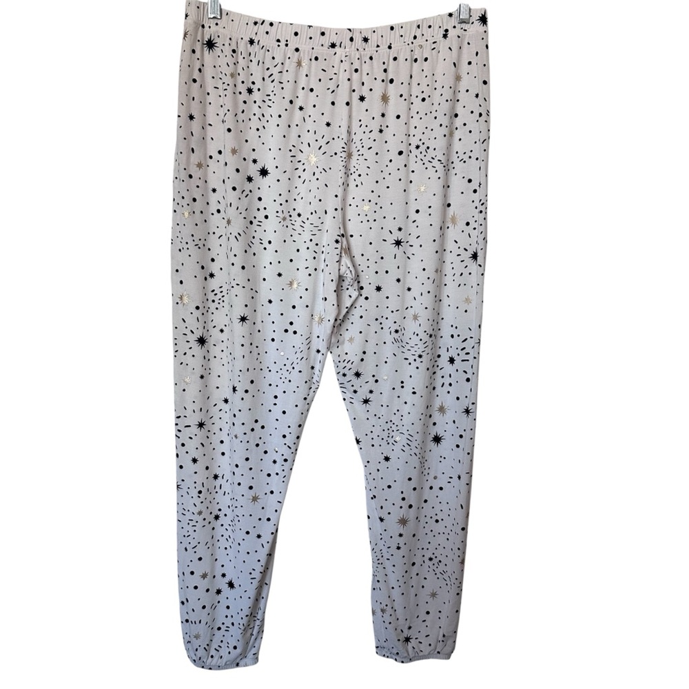 Soma COOL NIGHTS Banded Joggers & Short Sleeve Top Pajama Set Stargazer Grand L - Picture 12 of 14